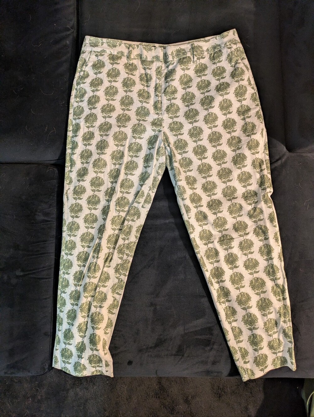 Wildfang Essential Green Floral Print Slim | Size 14